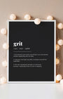 Definition Poster of Grit on Midnight Ink background