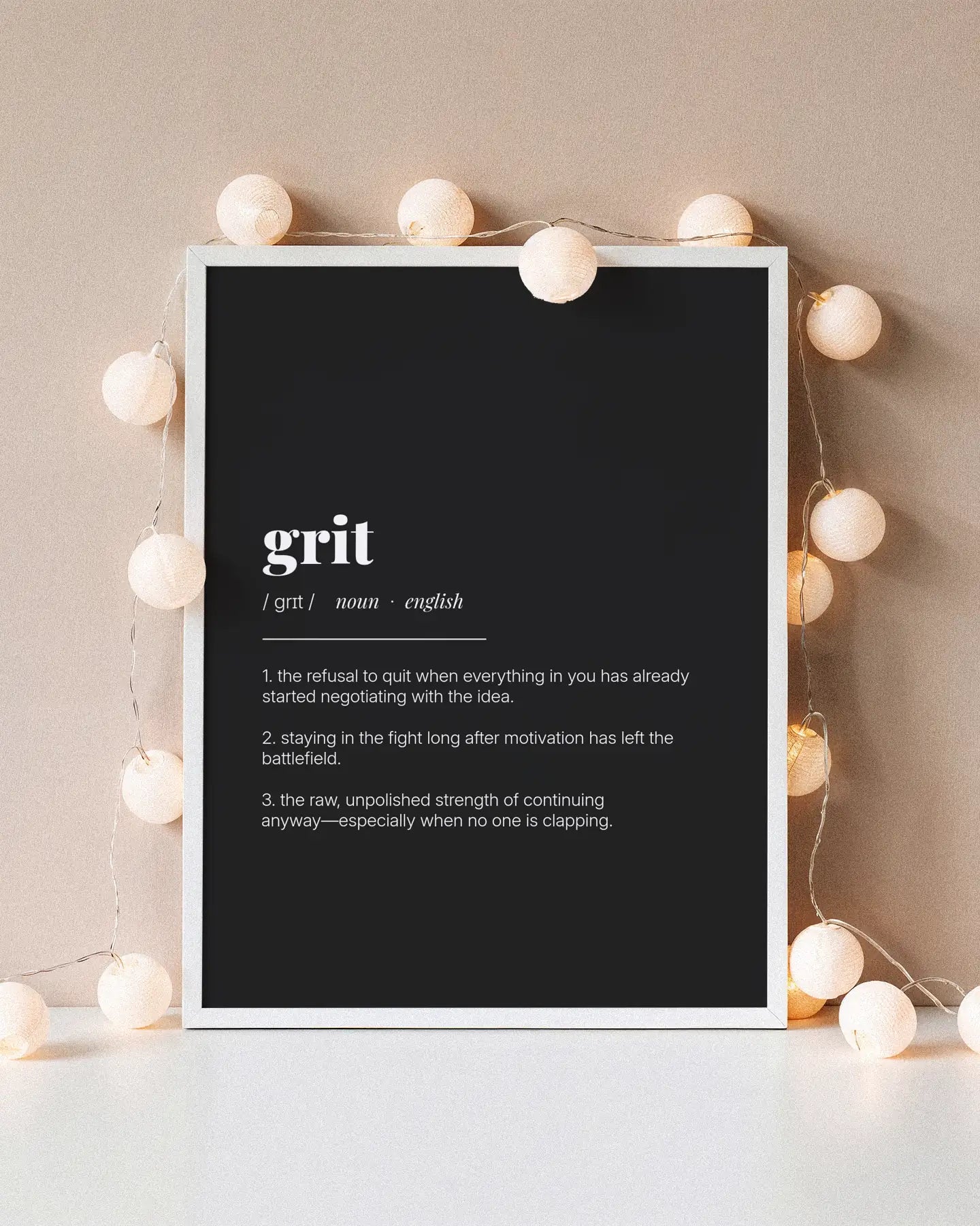 Definition Poster of Grit on Midnight Ink background