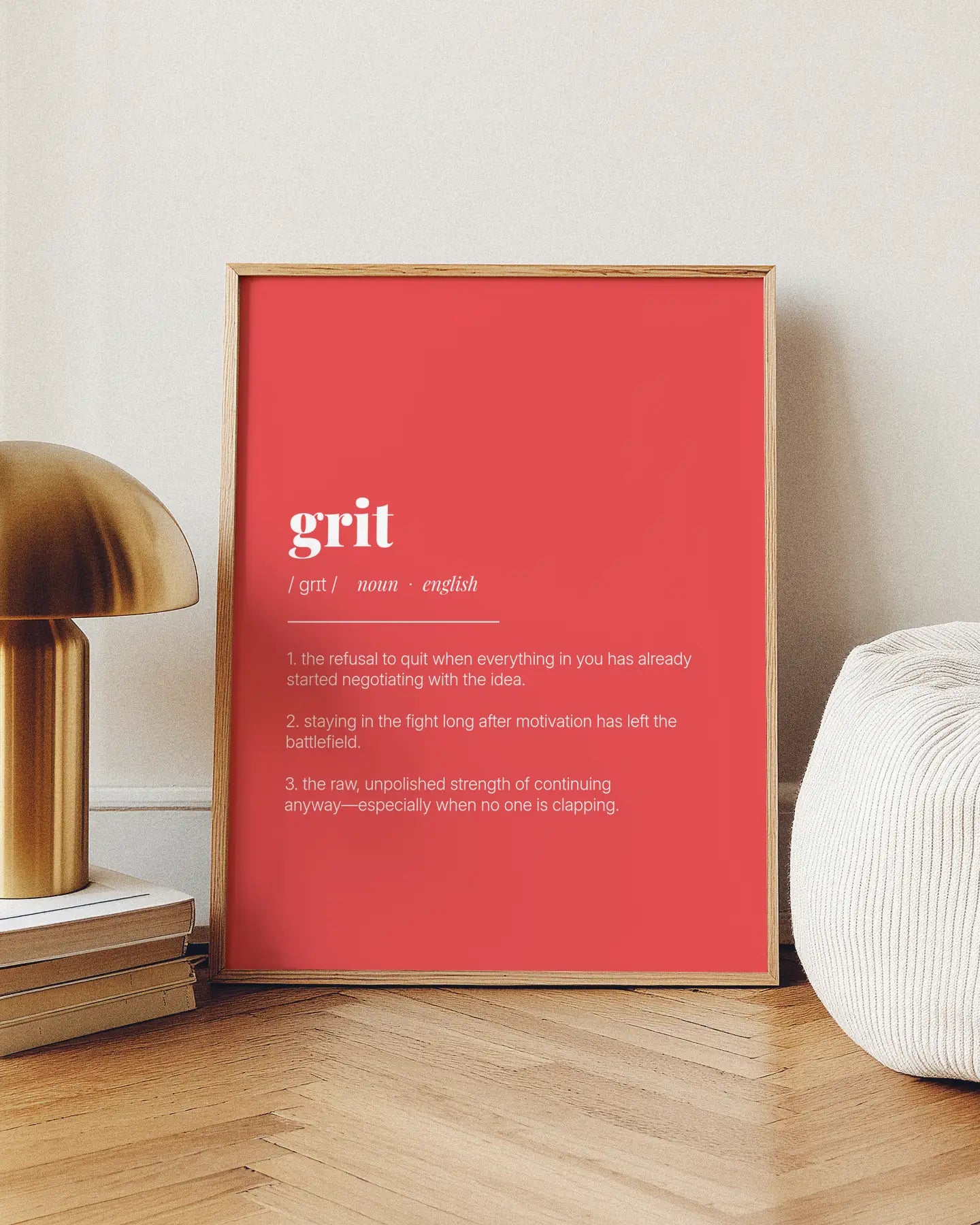 Definition Poster of Grit on Strawberry background