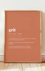 Definition Poster of Grit on Terracotta background