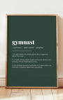 Definition Poster of Gymnast on Emerald background