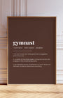 Definition Poster of Gymnast on Espresso background