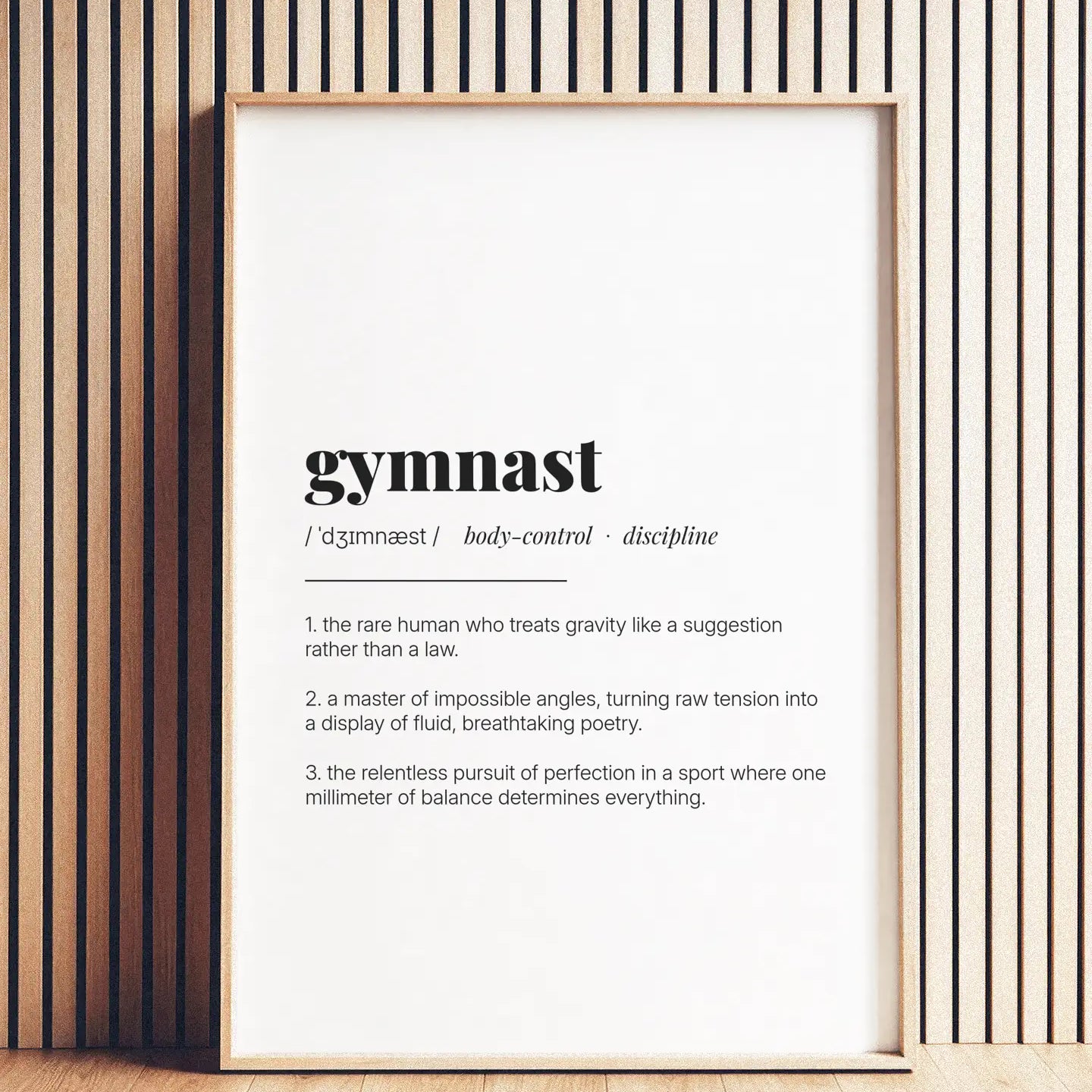 Definition Poster of Gymnast on Gallery White background