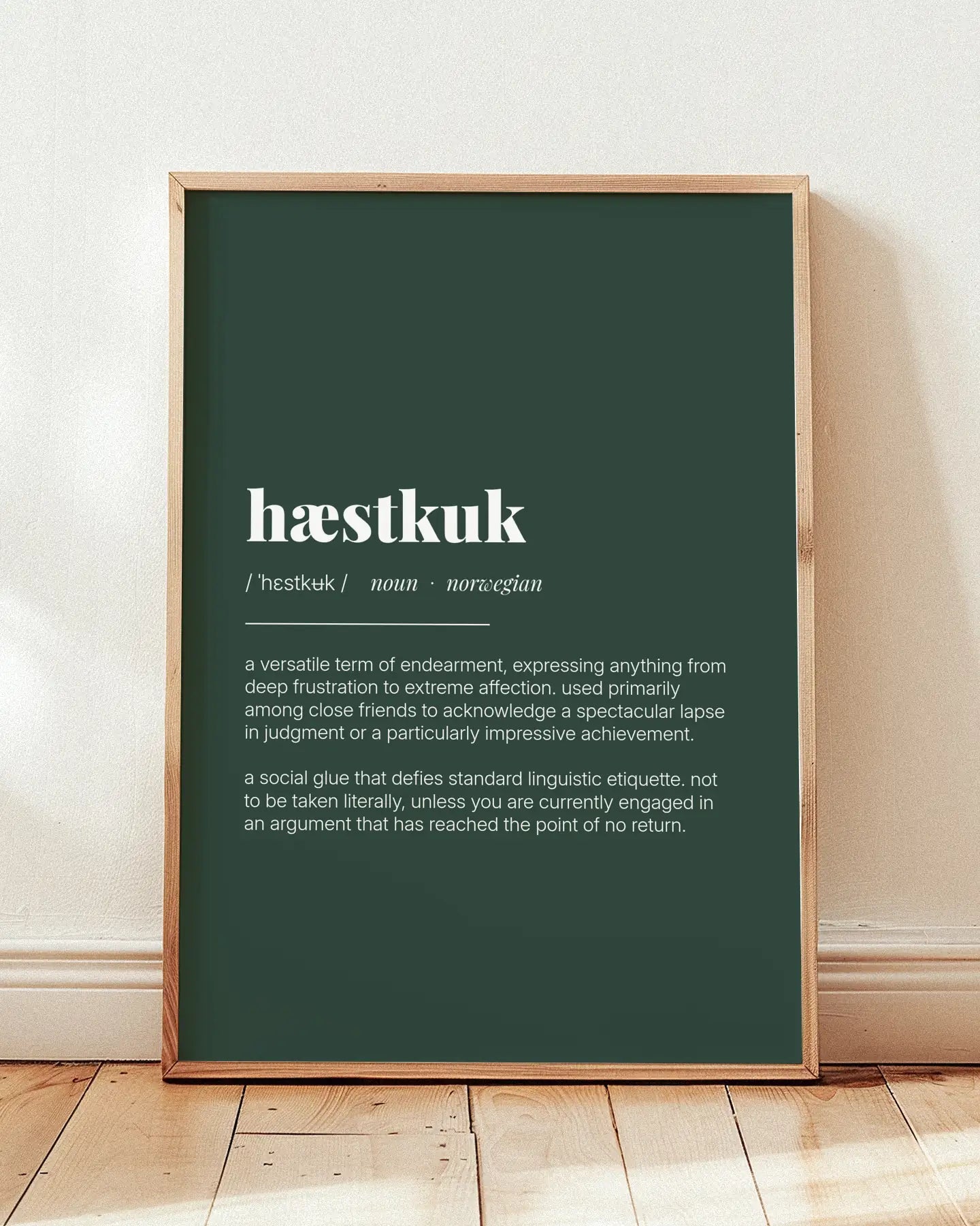 Definition Poster of Hæstkuk on Emerald background