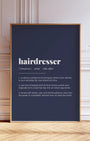 Definition Poster of Hairdresser on Deep Navy background