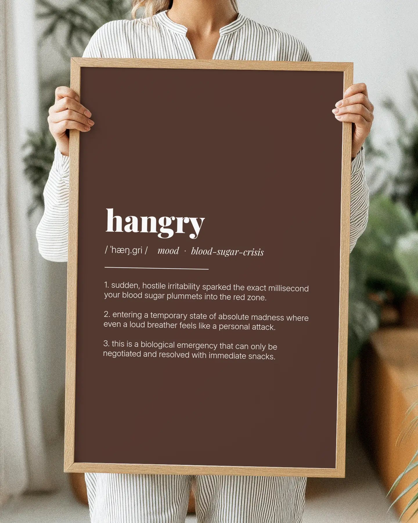Definition Poster of Hangry on Espresso background