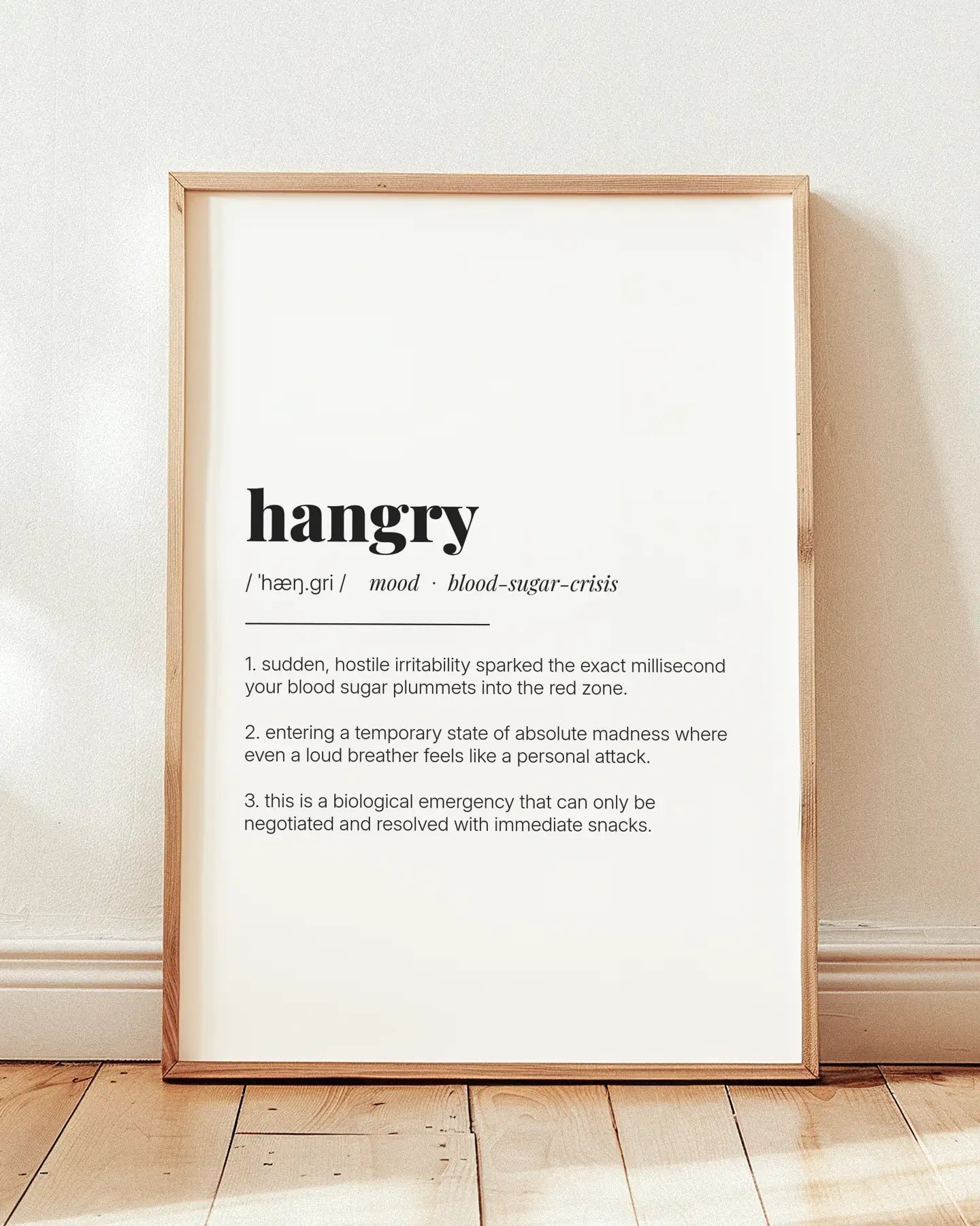 Definition Poster of Hangry on Gallery White background