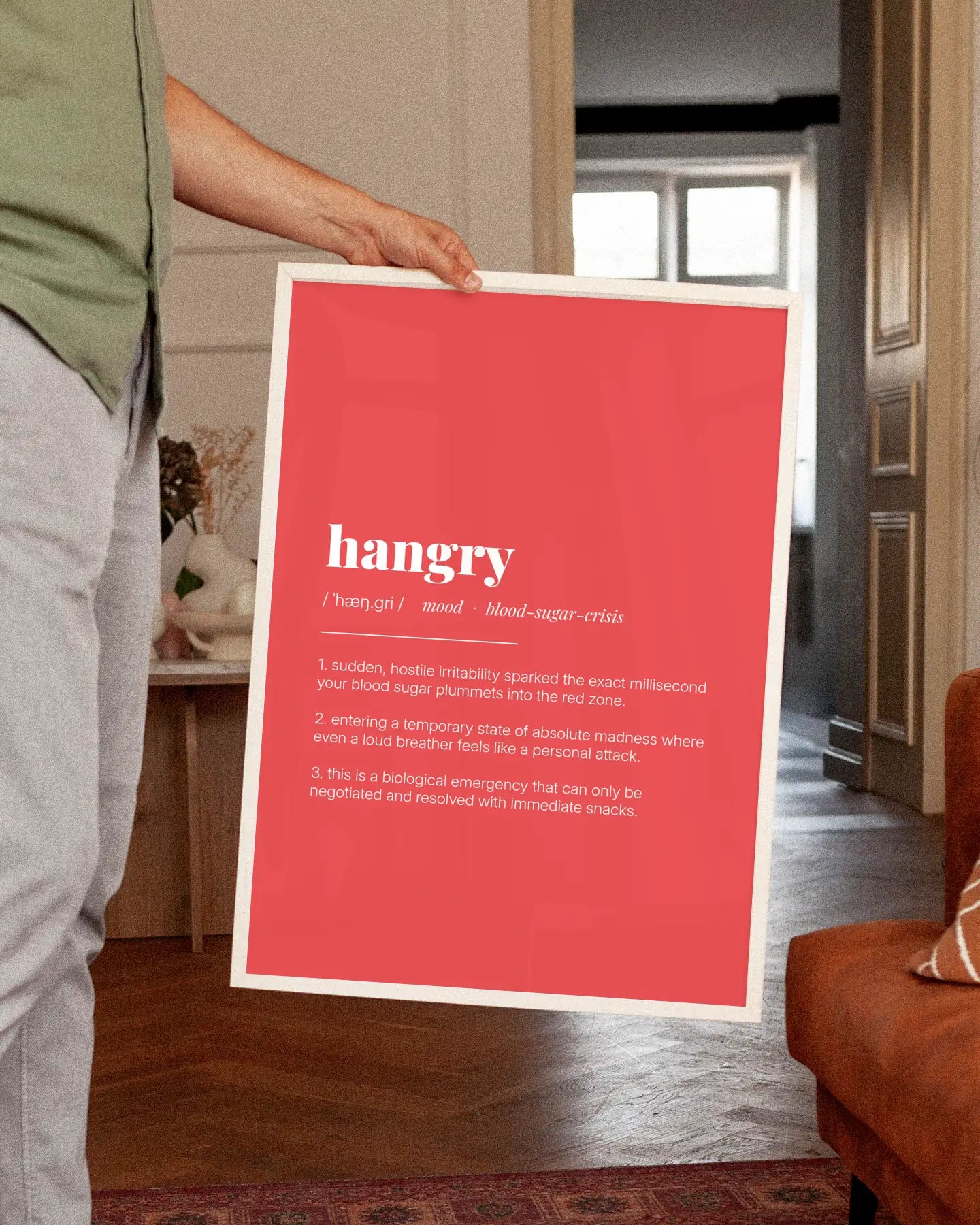 Definition Poster of Hangry on Strawberry background