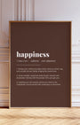 Definition Poster of Happiness on Espresso background