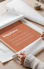 Definition Poster of Happiness on Terracotta background