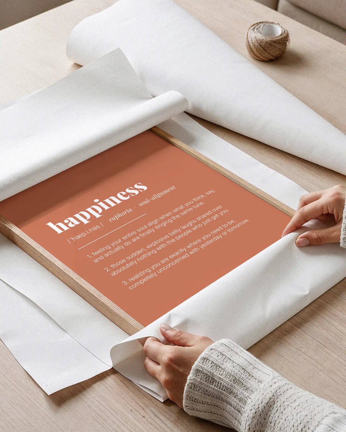 Definition Poster of Happiness on Terracotta background