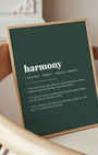Definition Poster of Harmony on Emerald background