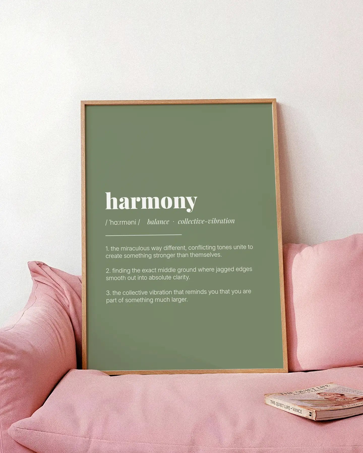 Definition Poster of Harmony on Sage Green background