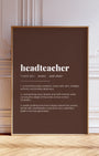 Definition Poster of Headteacher on Espresso background