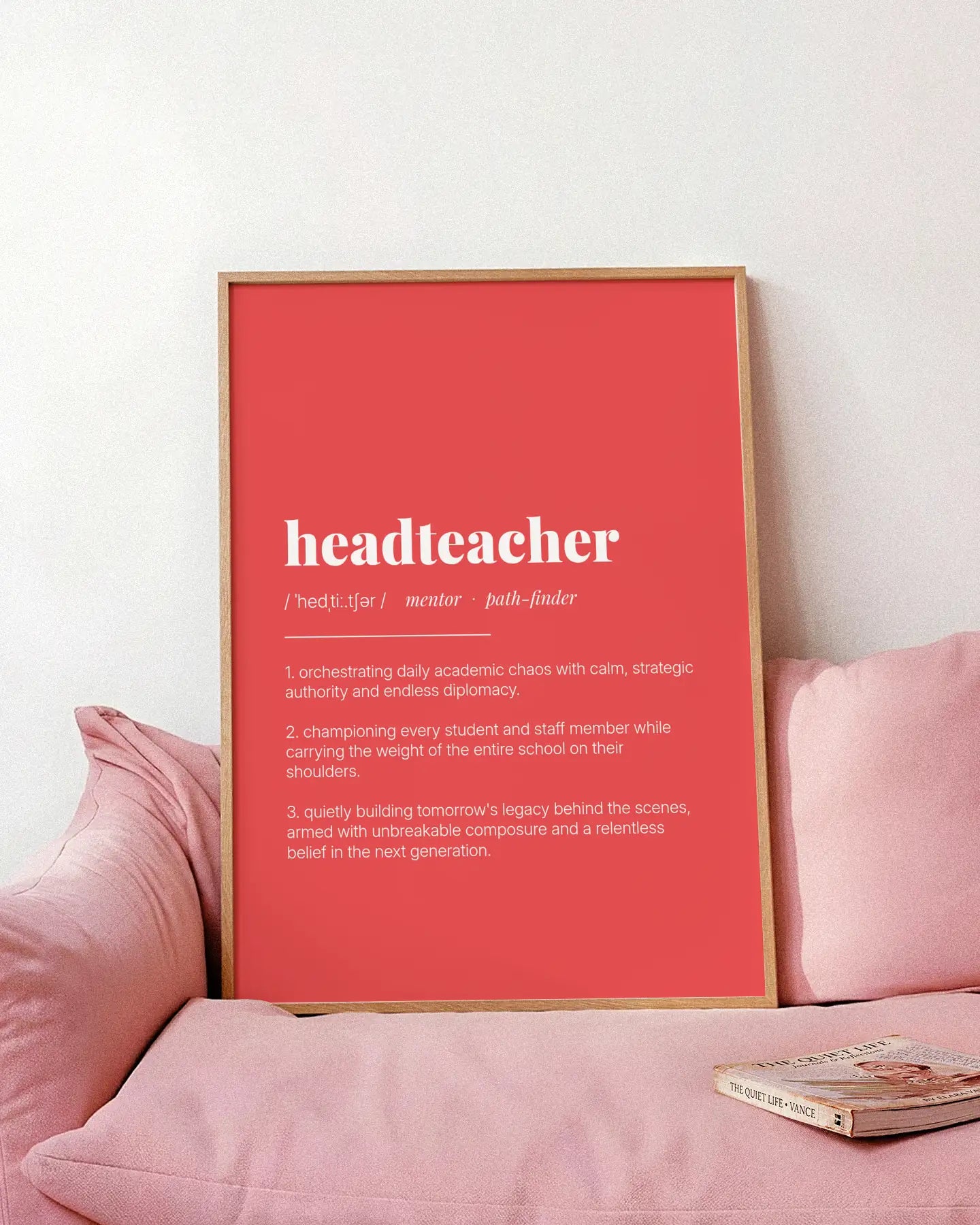 Definition Poster of Headteacher on Strawberry background