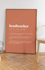 Definition Poster of Headteacher on Terracotta background
