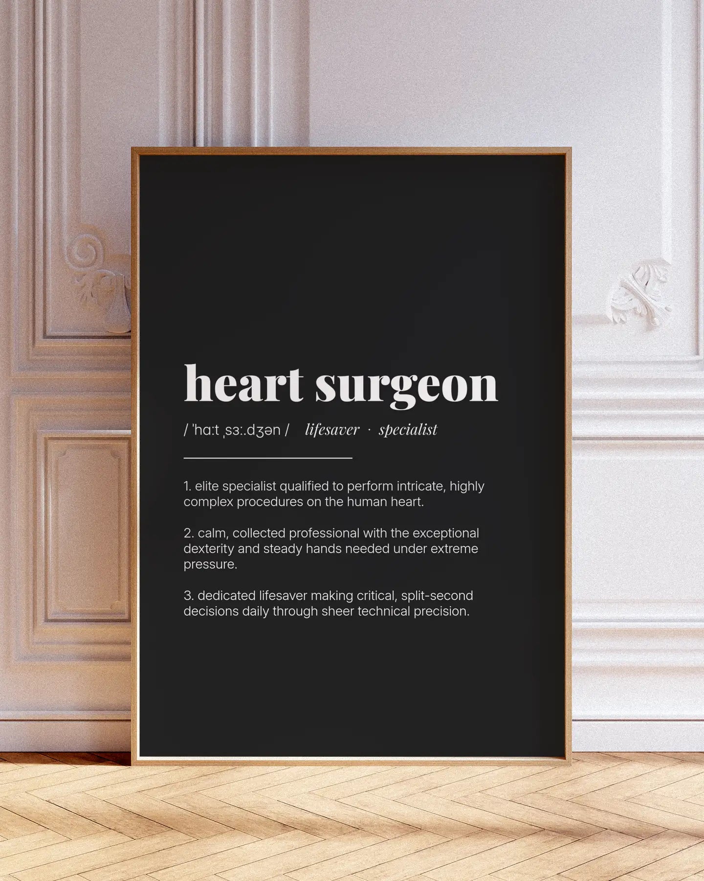 Definition Poster of Heart Surgeon on Midnight Ink background
