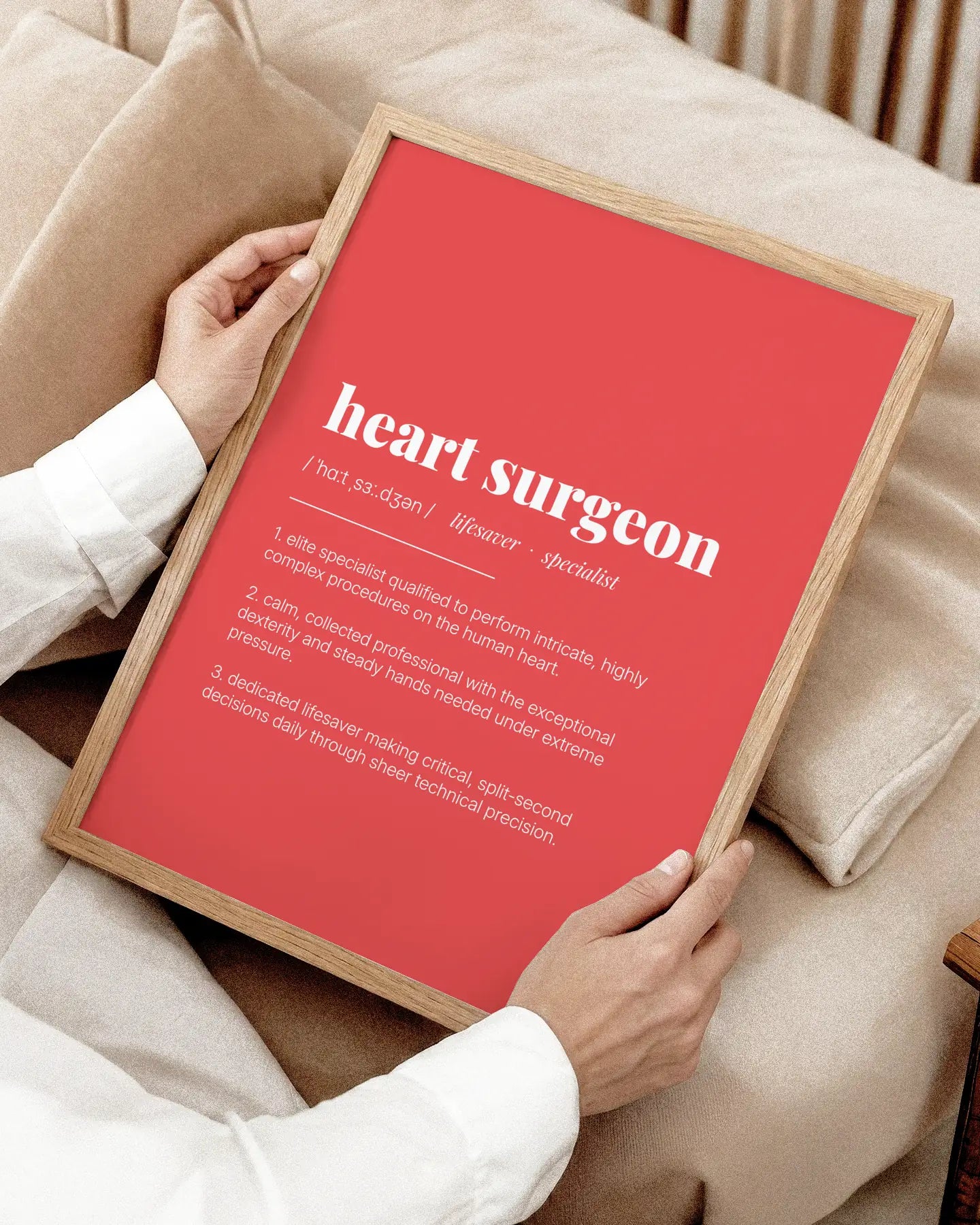 Definition Poster of Heart Surgeon on Strawberry background