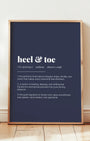 Definition Poster of Heel & Toe on Deep Navy background