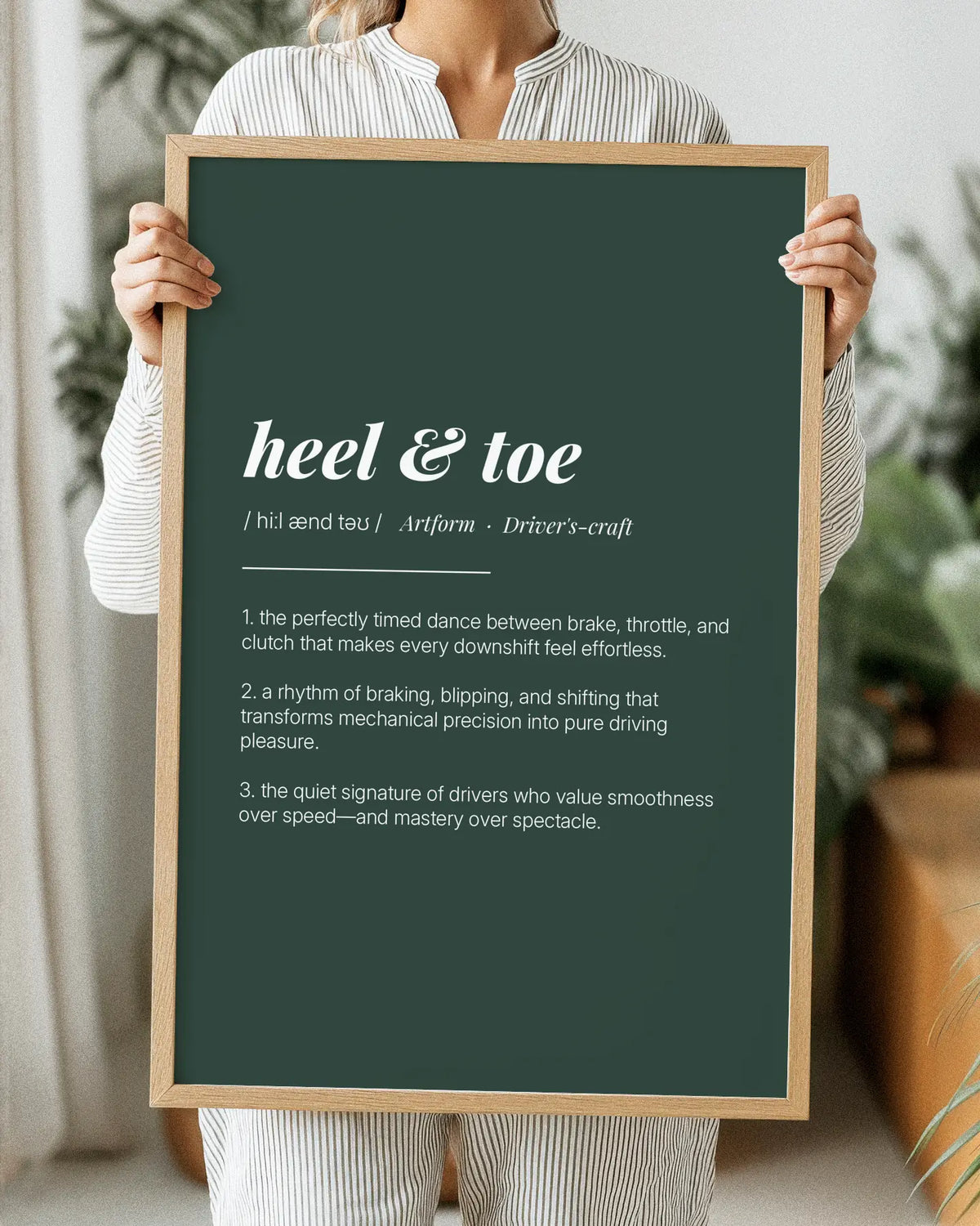 Definition Poster of Heel & Toe on Emerald background