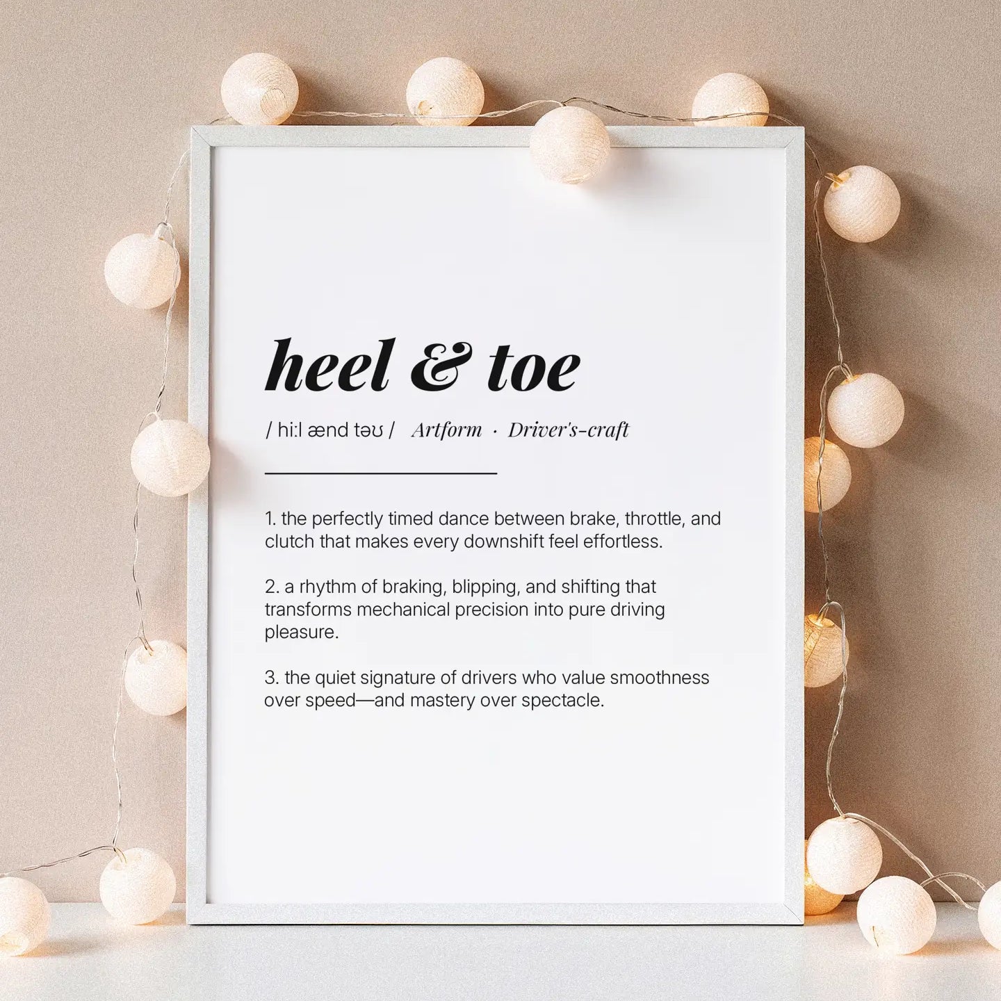 Definition Poster of Heel & Toe on Gallery White background