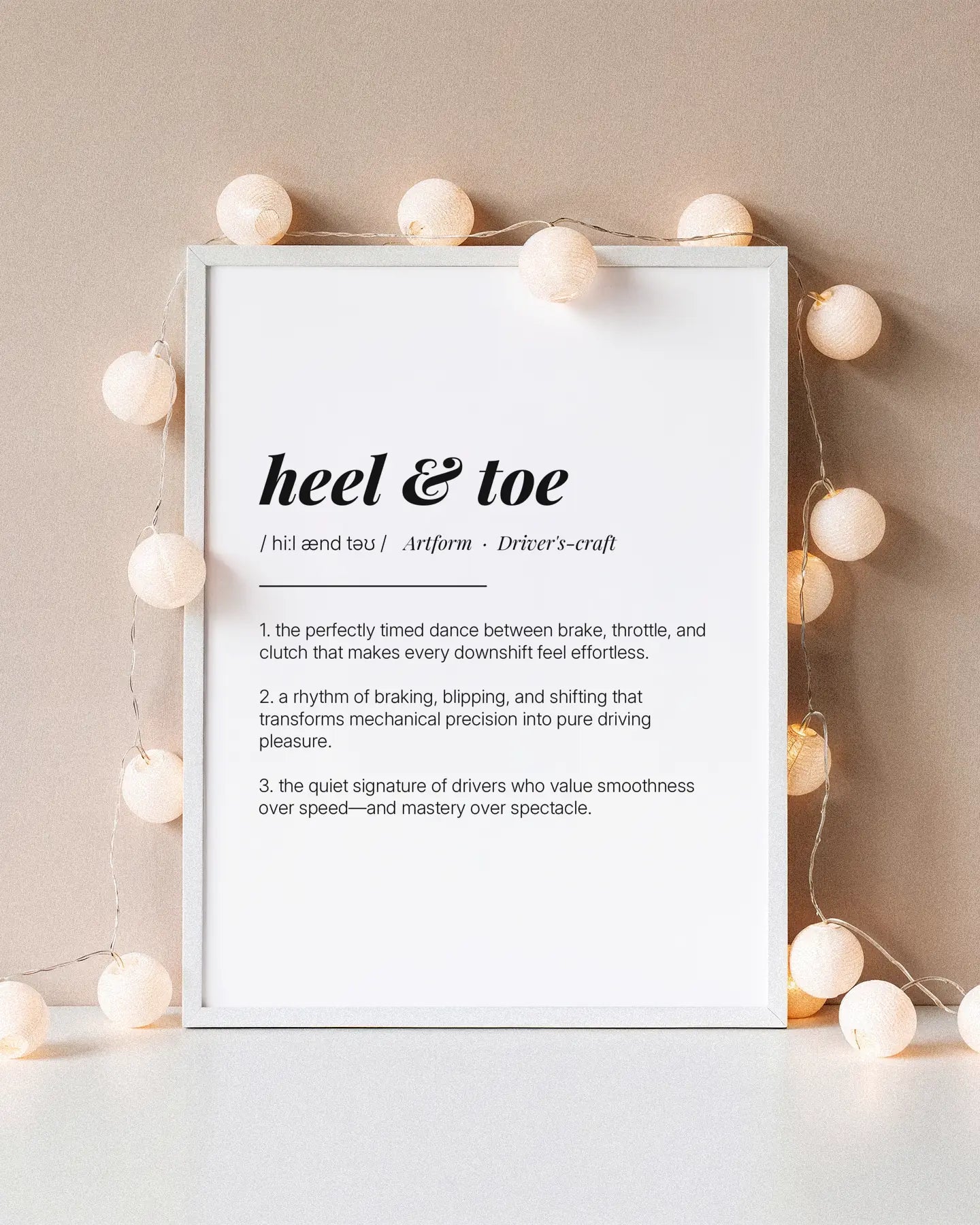 Definition Poster of Heel & Toe on Gallery White background