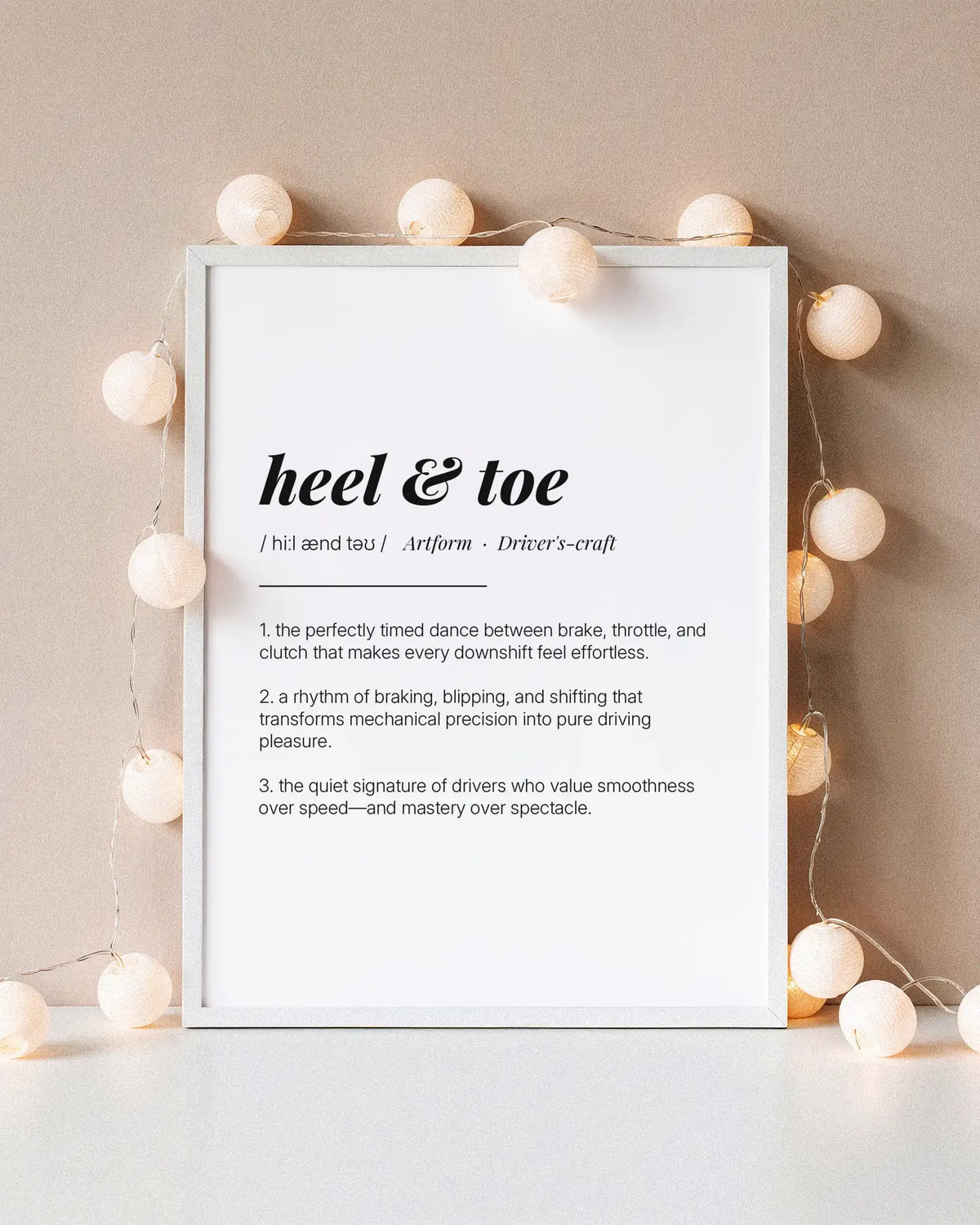 Definition Poster of Heel & Toe on Gallery White background
