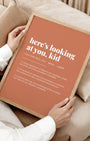 Definition Poster of Here's looking <br />at you, kid on Terracotta background