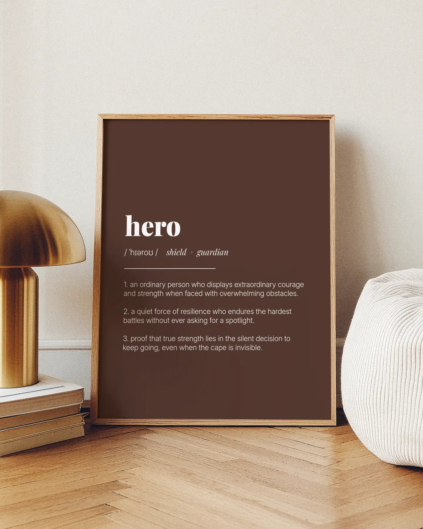 Definition Poster of Hero on Espresso background