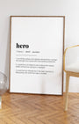 Definition Poster of Hero on Gallery White background
