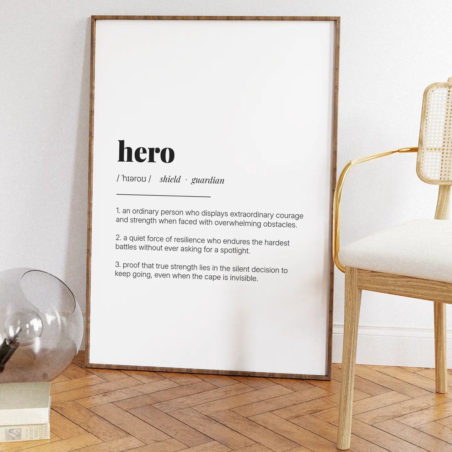 Definition Poster of Hero on Gallery White background