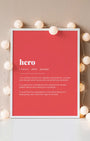 Definition Poster of Hero on Strawberry background