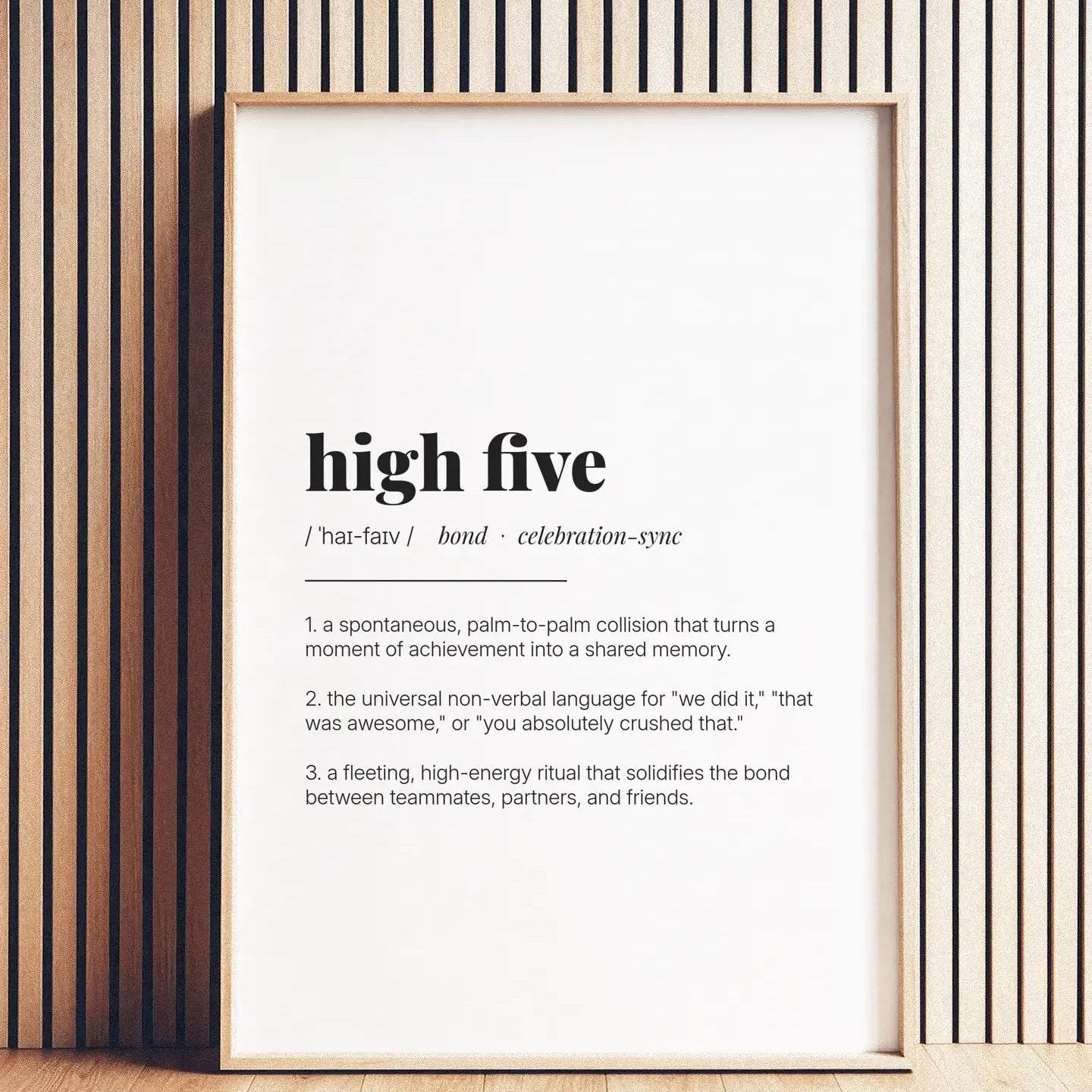 Definition Poster of High Five on Gallery White background