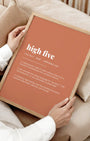 Definition Poster of High Five on Terracotta background