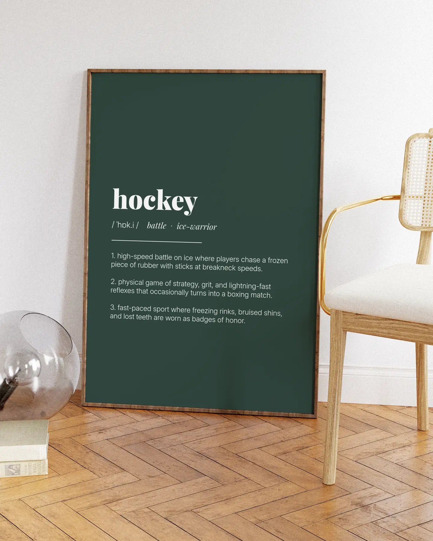 Definition Poster of Hockey on Emerald background