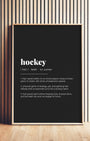 Definition Poster of Hockey on Midnight Ink background