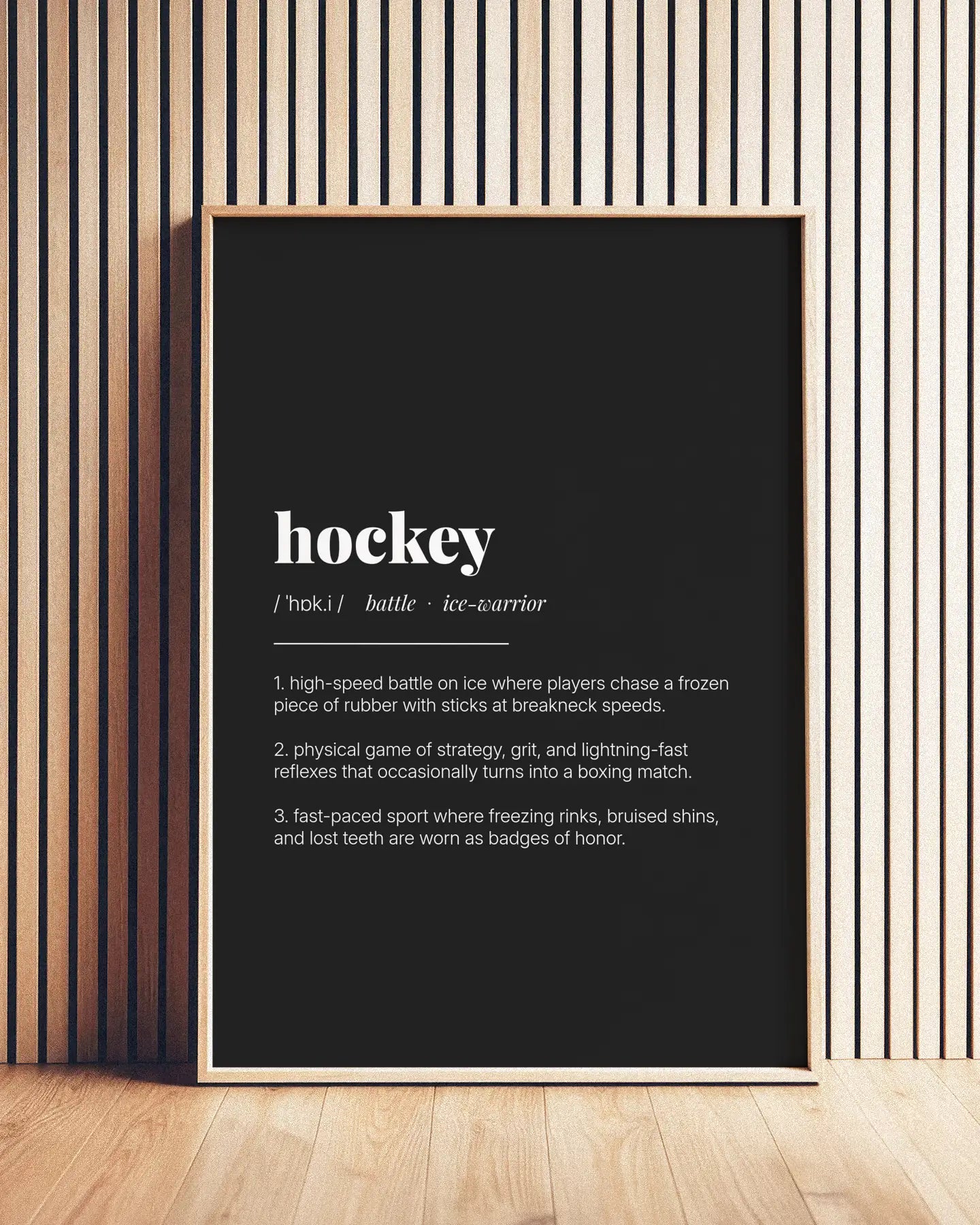 Definition Poster of Hockey on Midnight Ink background