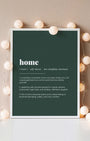 Definition Poster of Home on Emerald background