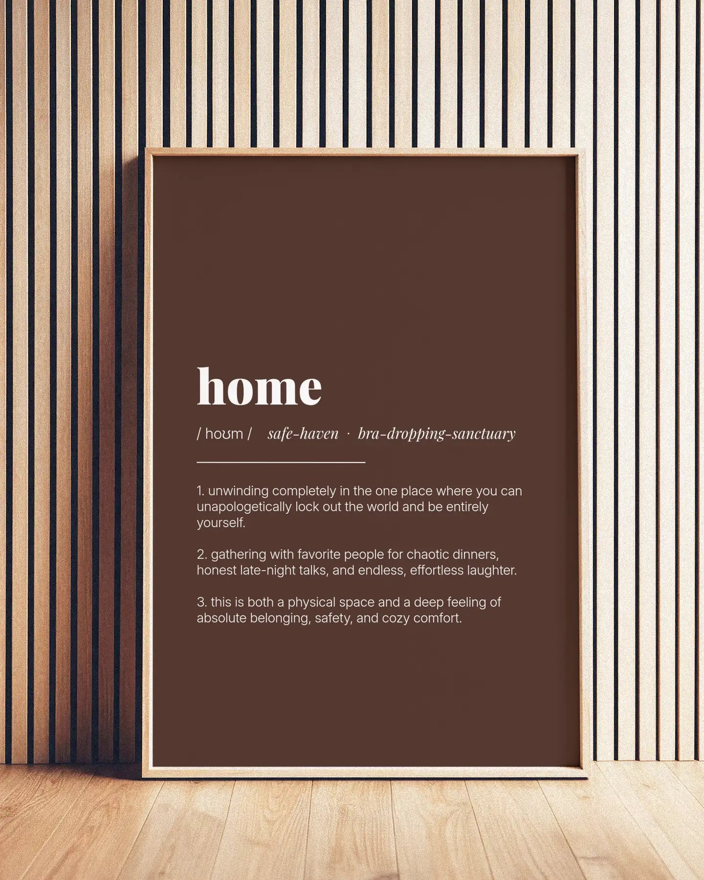Definition Poster of Home on Espresso background