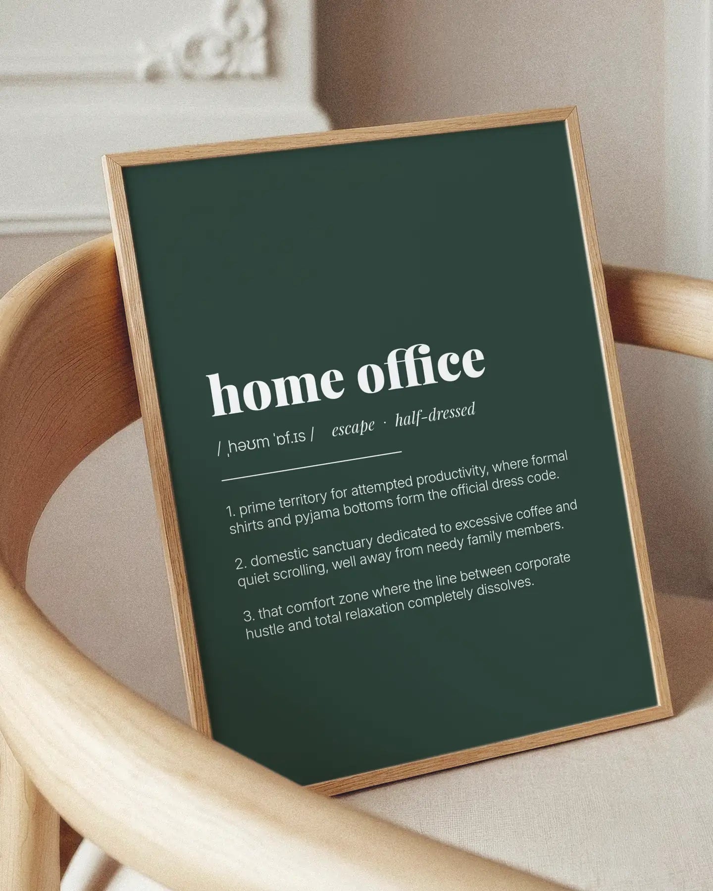 Definition Poster of Home Office on Emerald background