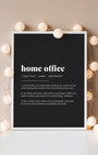 Definition Poster of Home Office on Midnight Ink background