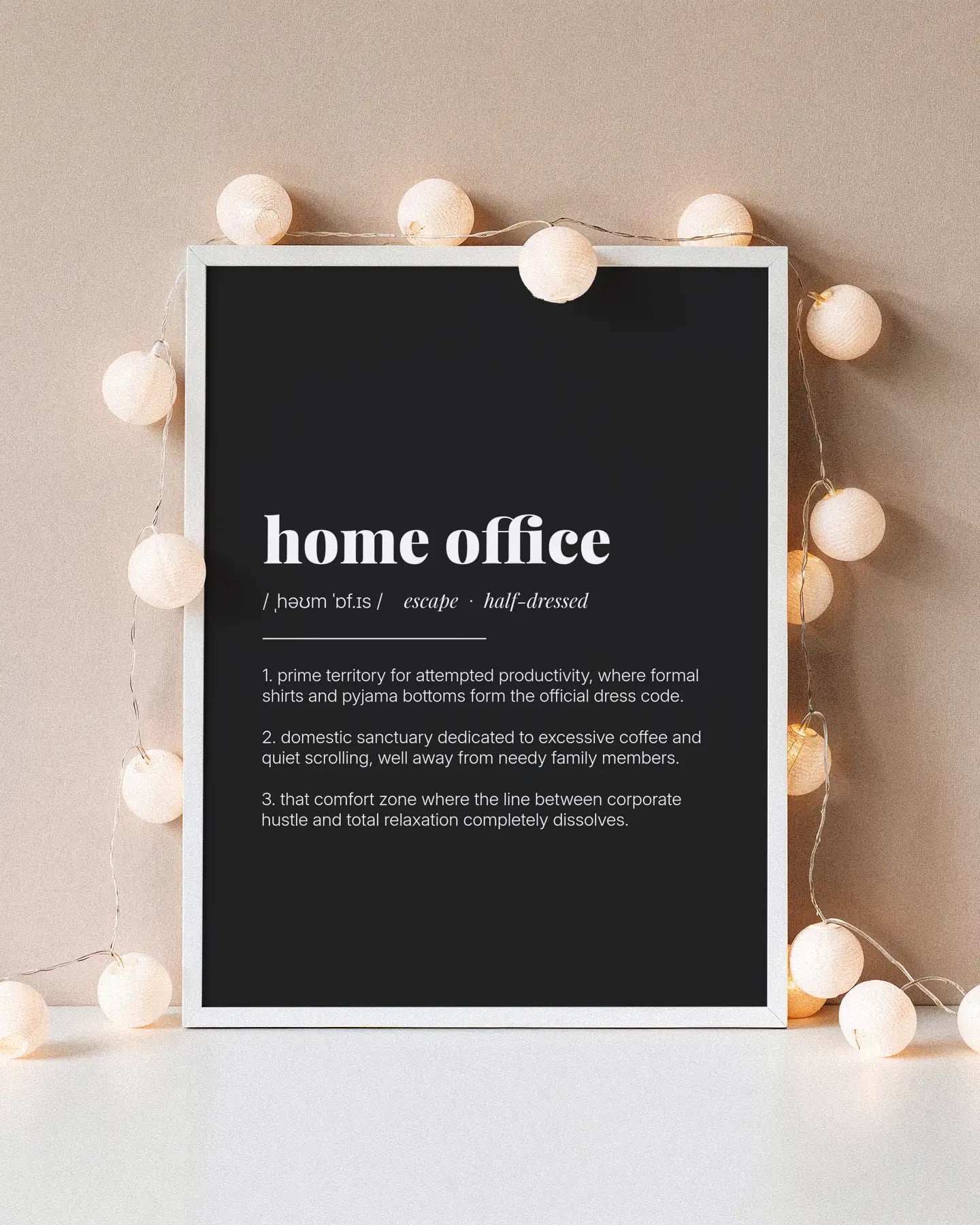 Definition Poster of Home Office on Midnight Ink background