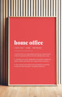 Definition Poster of Home Office on Strawberry background