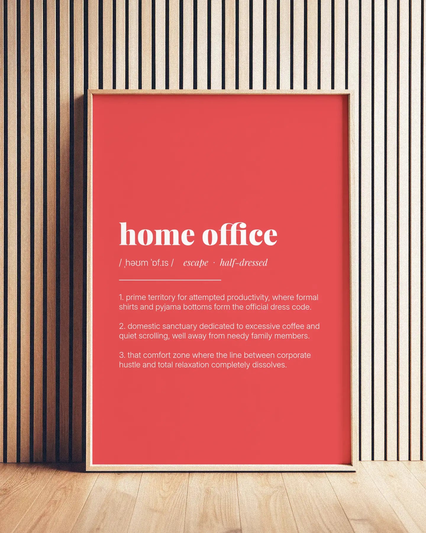 Definition Poster of Home Office on Strawberry background