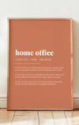 Definition Poster of Home Office on Terracotta background