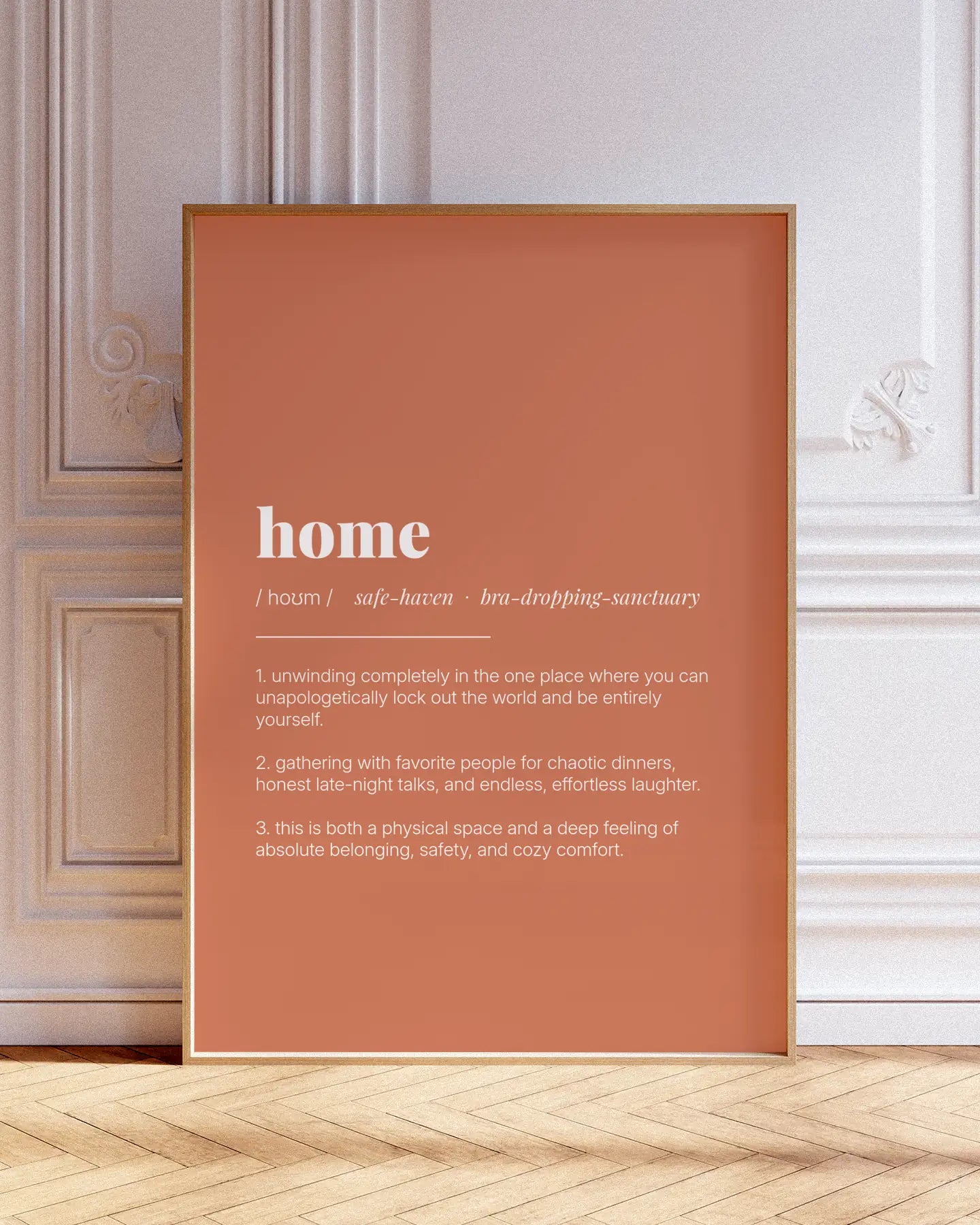Definition Poster of Home on Terracotta background