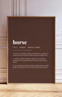 Definition Poster of Horse on Espresso background