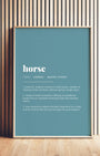 Definition Poster of Horse on Sea Glass background