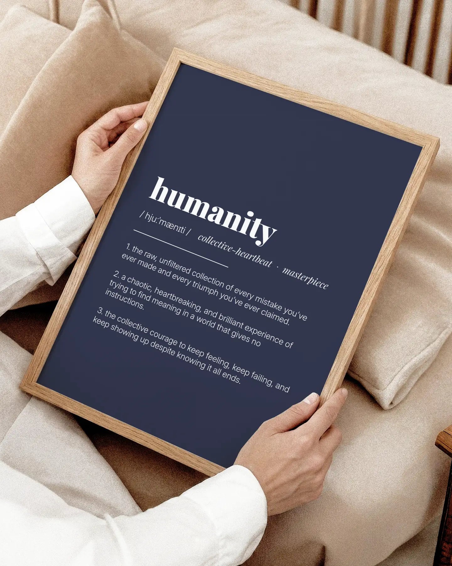 Definition Poster of Humanity on Deep Navy background