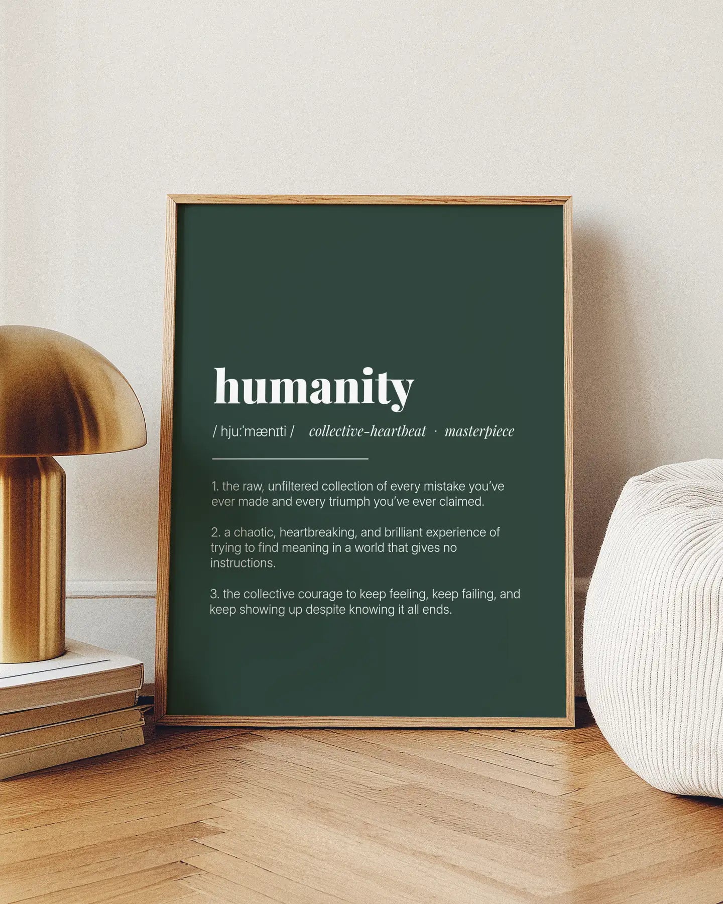 Definition Poster of Humanity on Emerald background